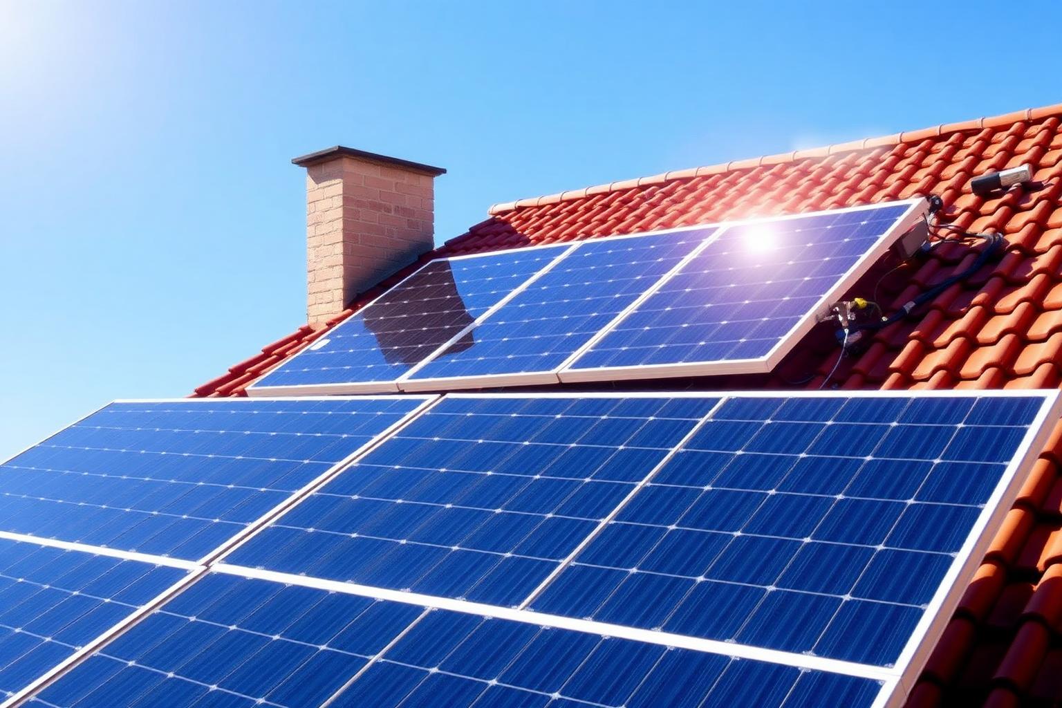 Impianto fotovoltaico installato sul tetto di un'abitazione